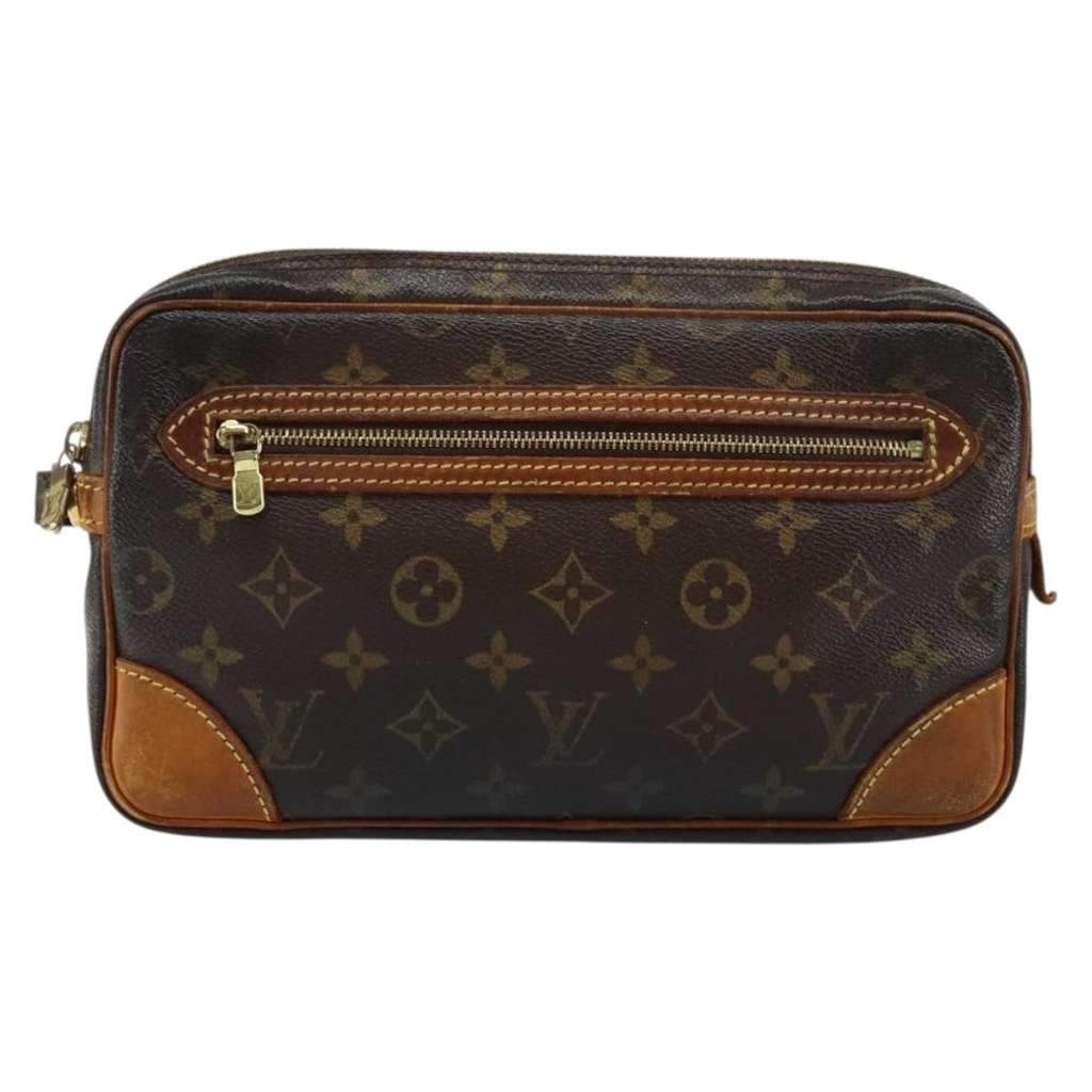 Louis Vuitton Marly Dragonne Clutch Brown Canvas Good condition - Front View