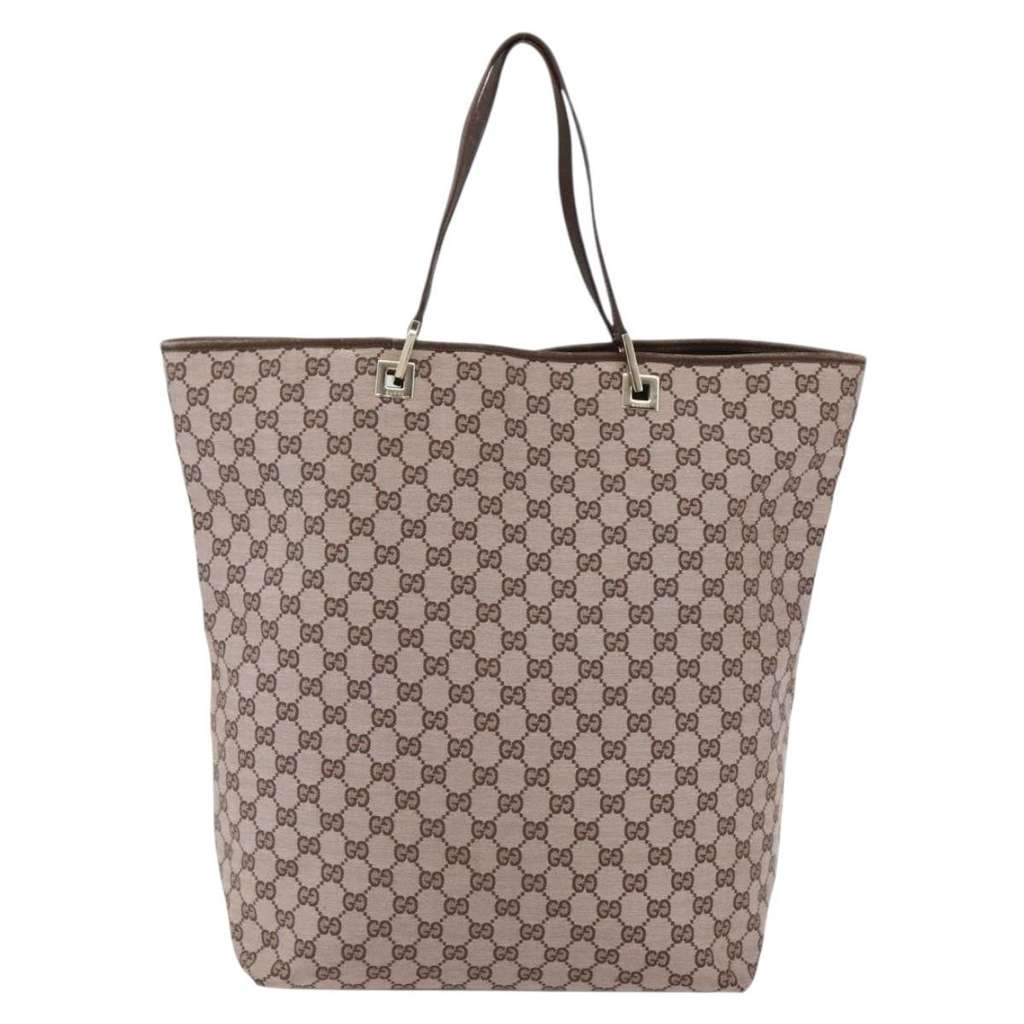 Gucci Vintage Bucket Shopping Tote Pink Canvas Good condition - Front View