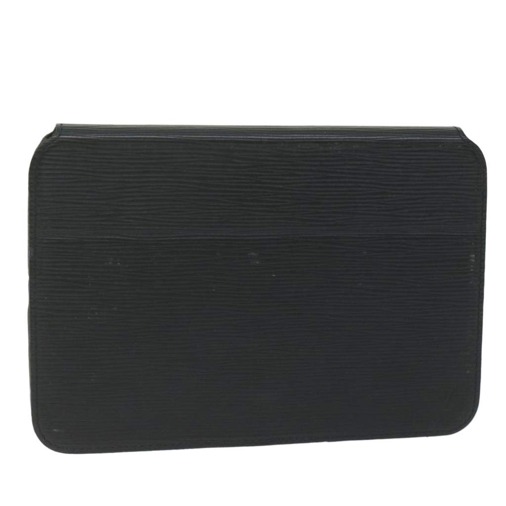 Louis Vuitton iPad Case Black Leather Good - Front View