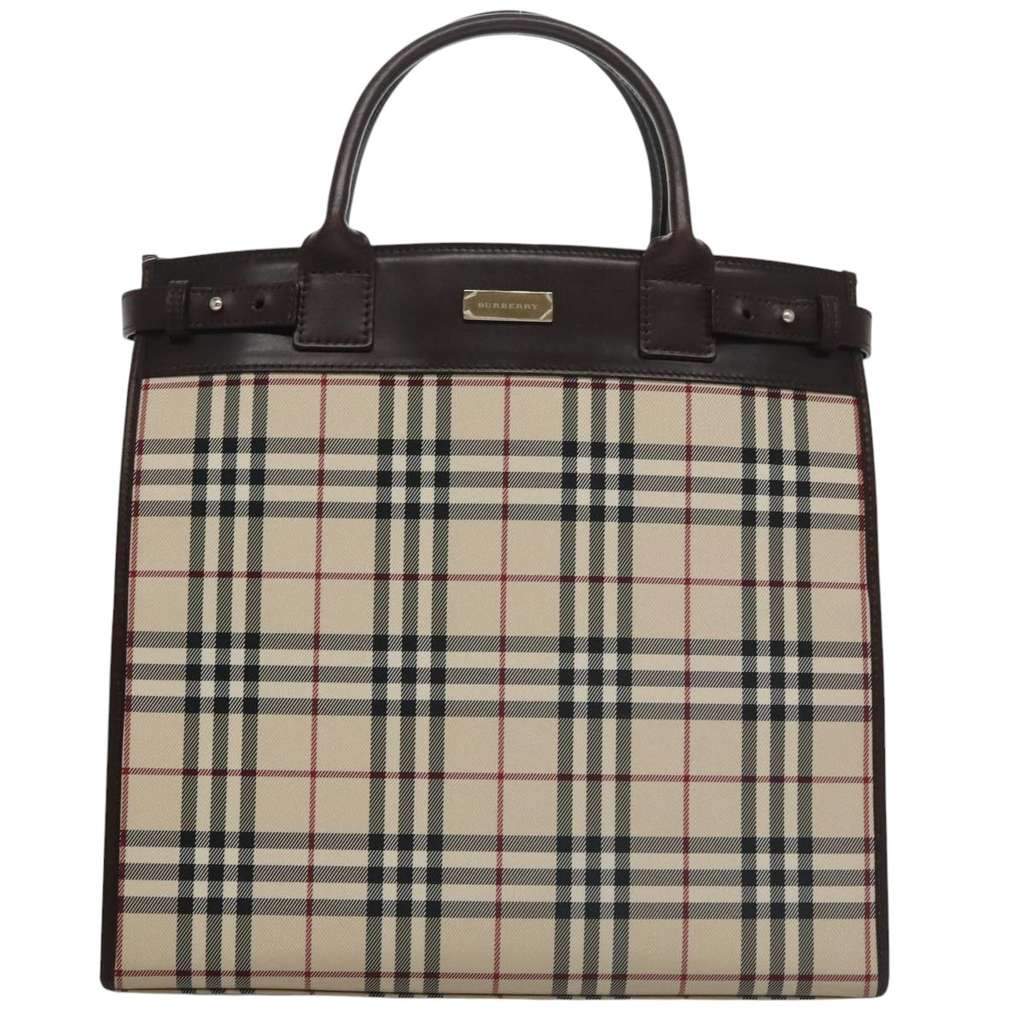 Burberry Nova Check Handbag Beige Canvas Good condition - Front View