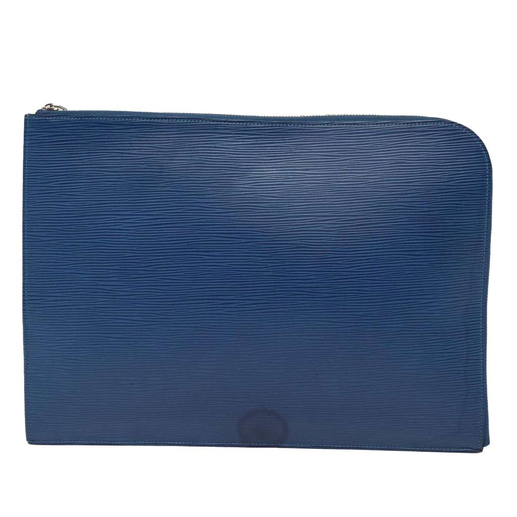Louis Vuitton Pochette Jour Blue Leather Fair condition - Front View