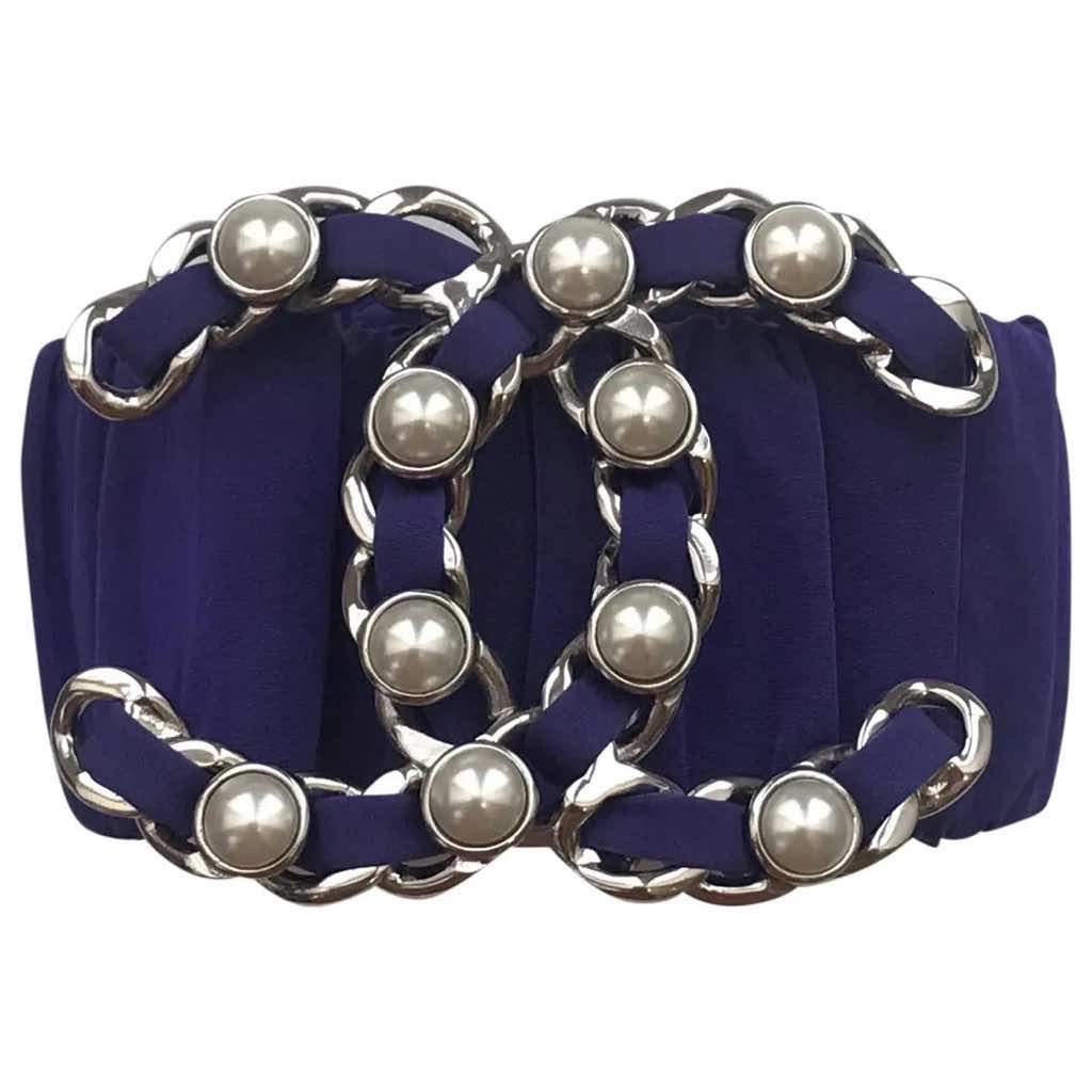 Chanel Nylon elastane belt Purple Very good - Front View