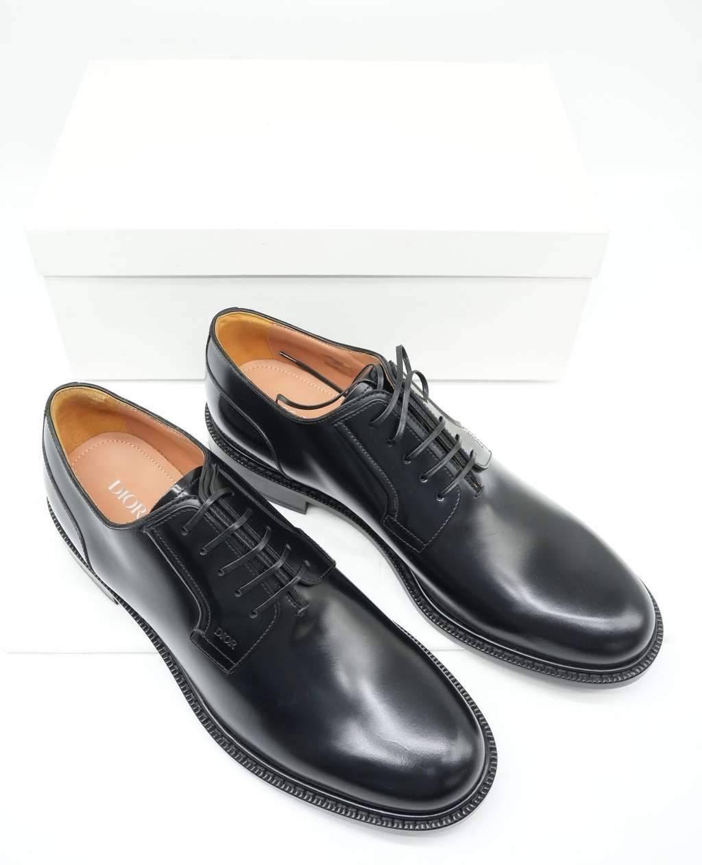 Dior Lace Up Derby Shoes Black Leather Size 44 Black Leather Good condition - Front View