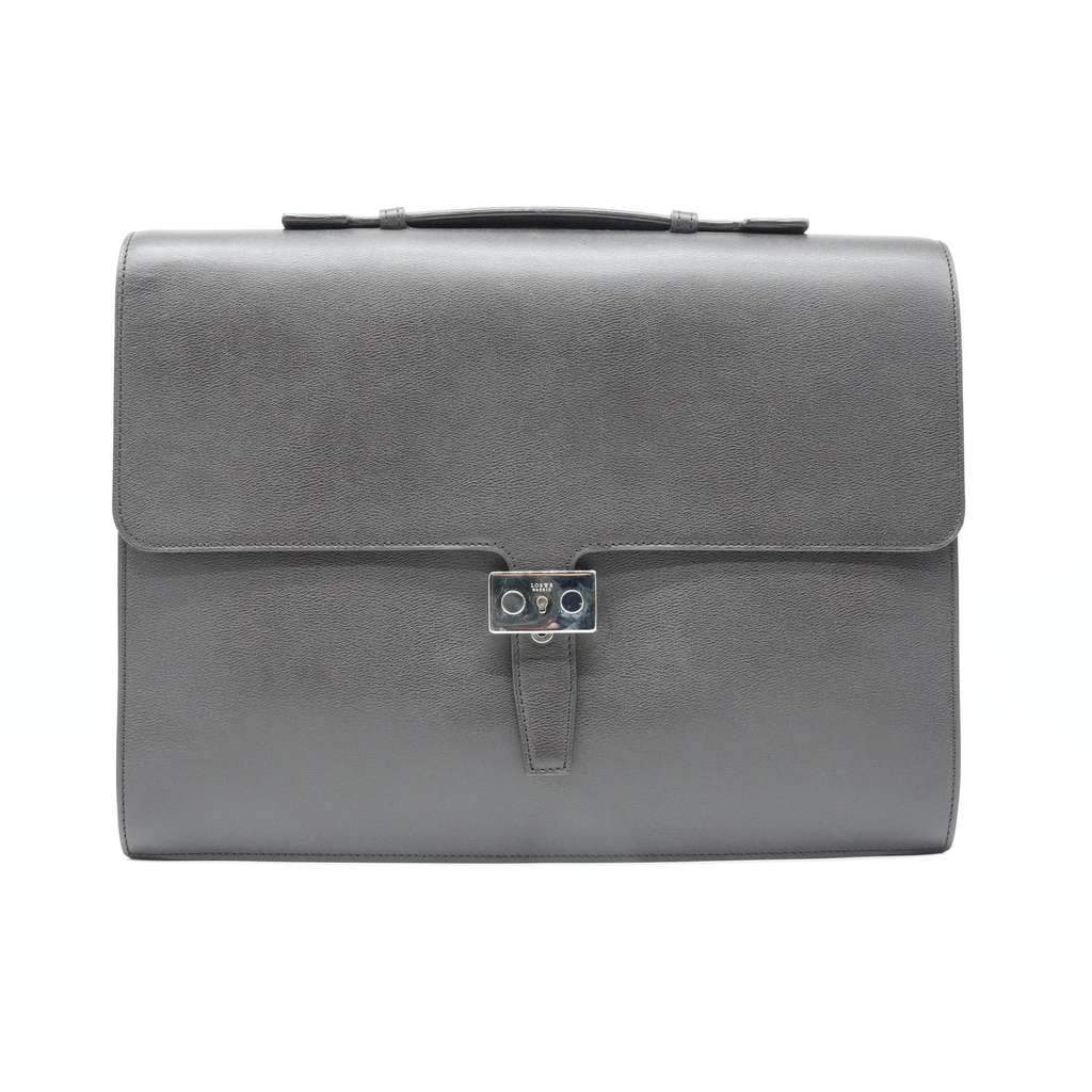 Loewe Leather Briefcase Grey Lace Good - Front View