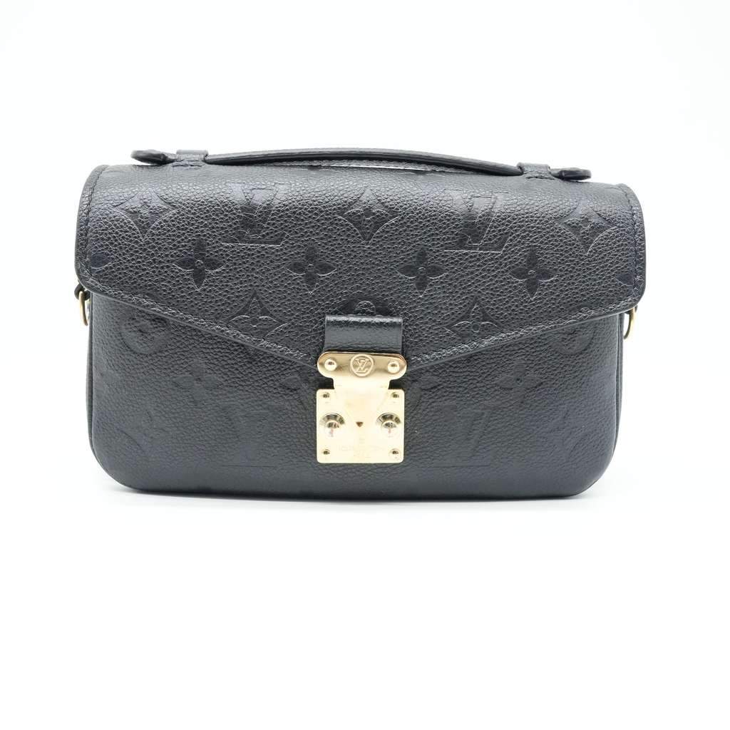Louis Vuitton Pochette Metis East West Monogram Empreinte Black Bag M46595 Black Good - Front View