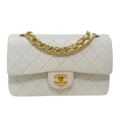 Chanel White Double Flap Bag