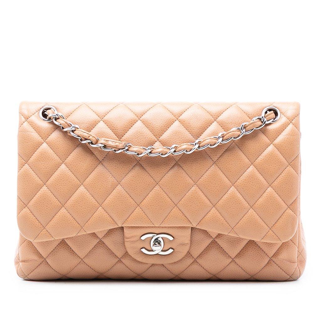 Chanel جامبو كلاسيك كافيار ذو طبقتين