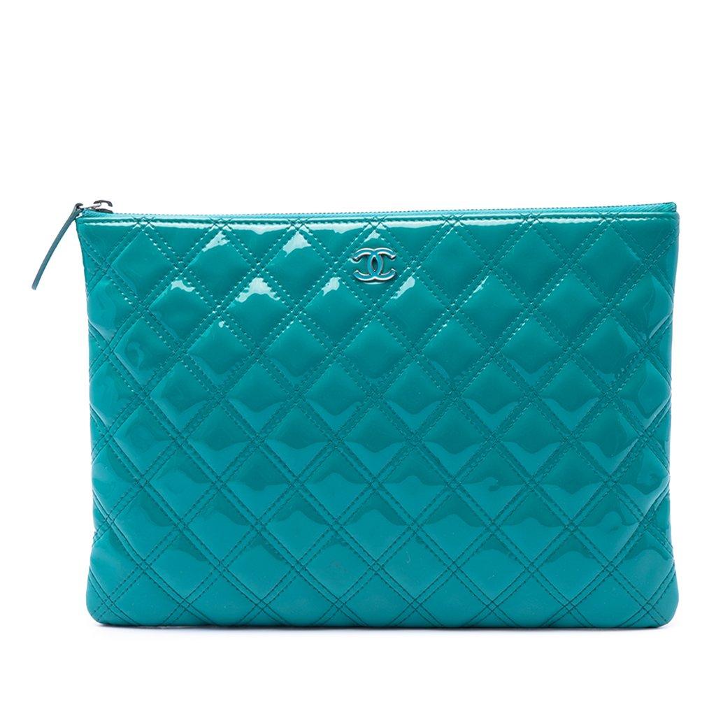 Chanel Medium Quilted Patent O Case Clutch