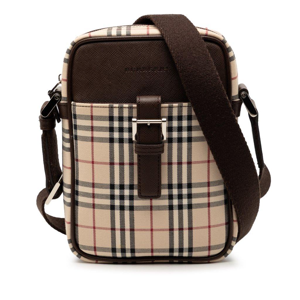 Burberry حقيبة كروسبودي من قماش بنقشة منزلية