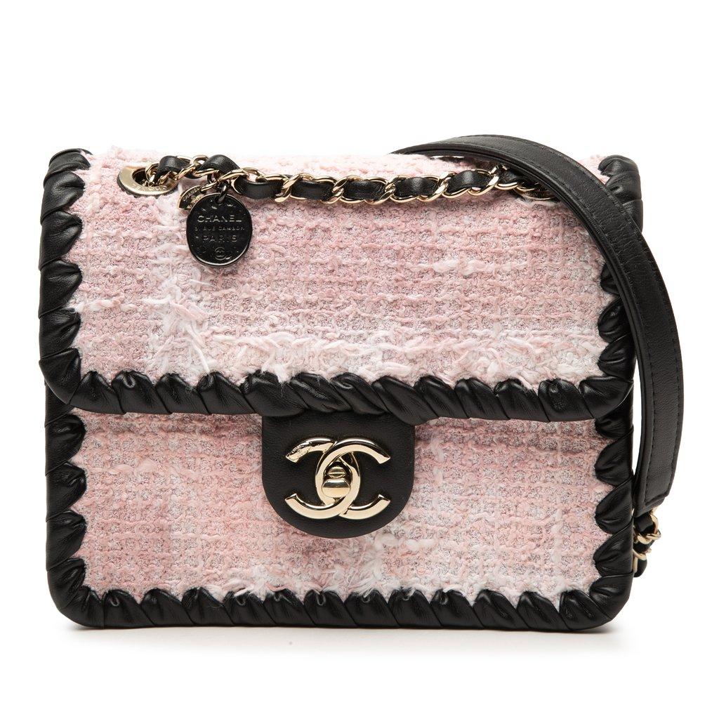 Chanel Mini Calfskin Braided Quilted Tweed My Own Frame Flap