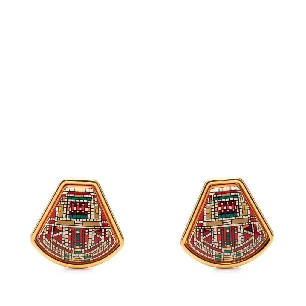 Hermès أقراط بمشبك من المينا الكلووازون