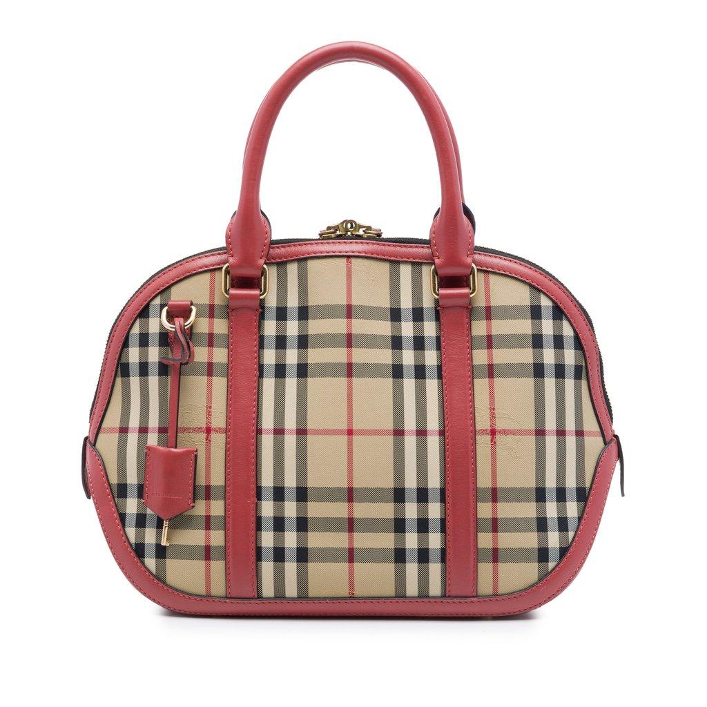 Burberry Small Haymarket Check Nylon Orchard Bowling Bag