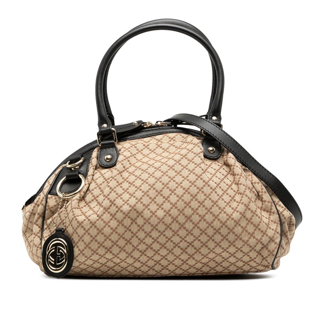 Gucci Diamante Canvas Sukey Satchel