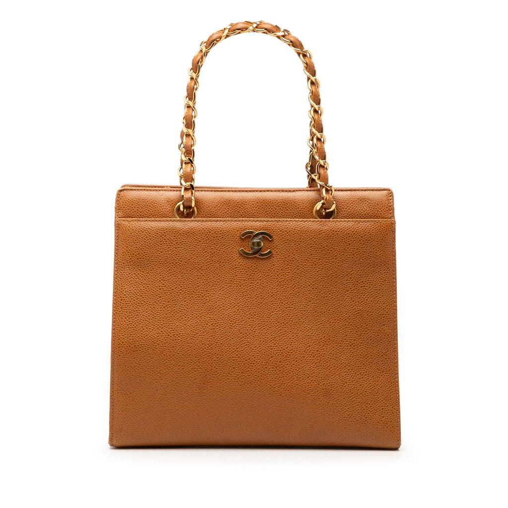 Chanel CC Caviar Chain Turn Lock Tote