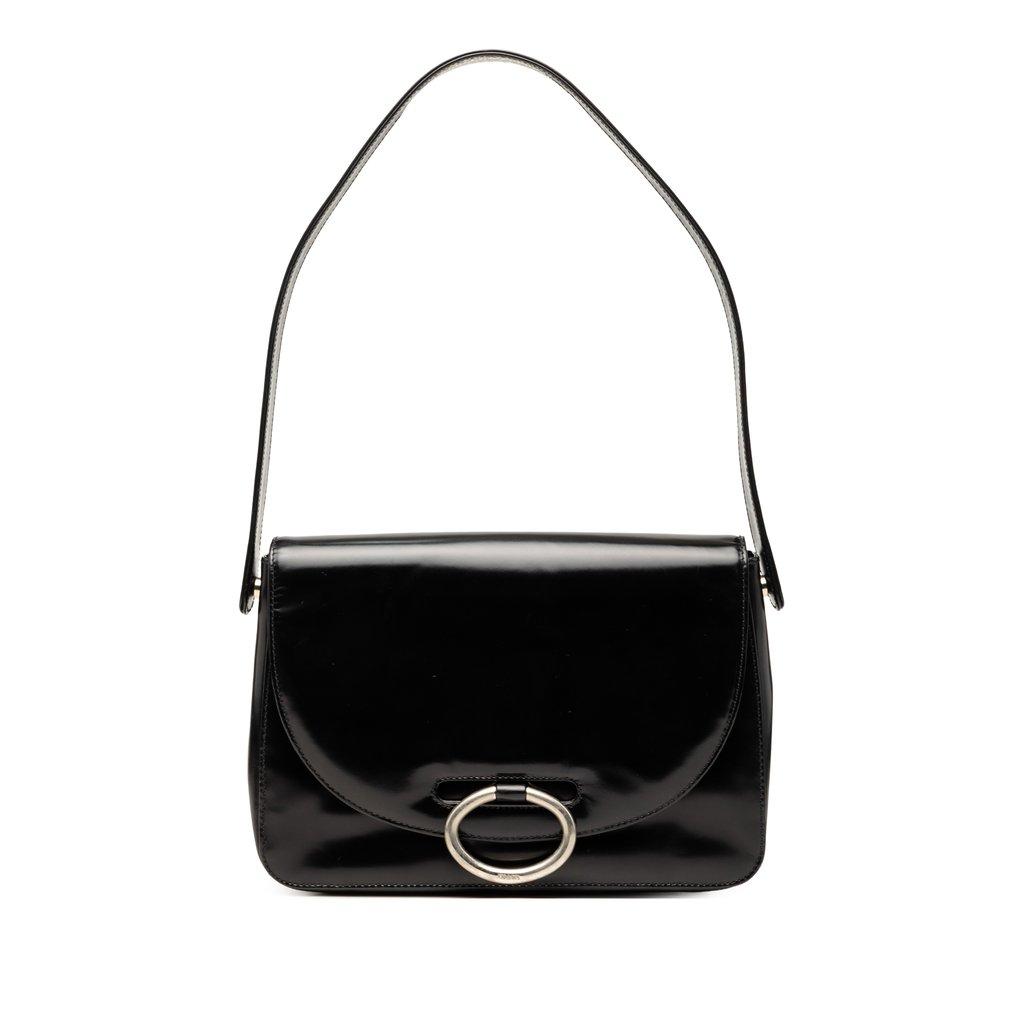 Prada Spazzolato Leather Flap Shoulder Bag