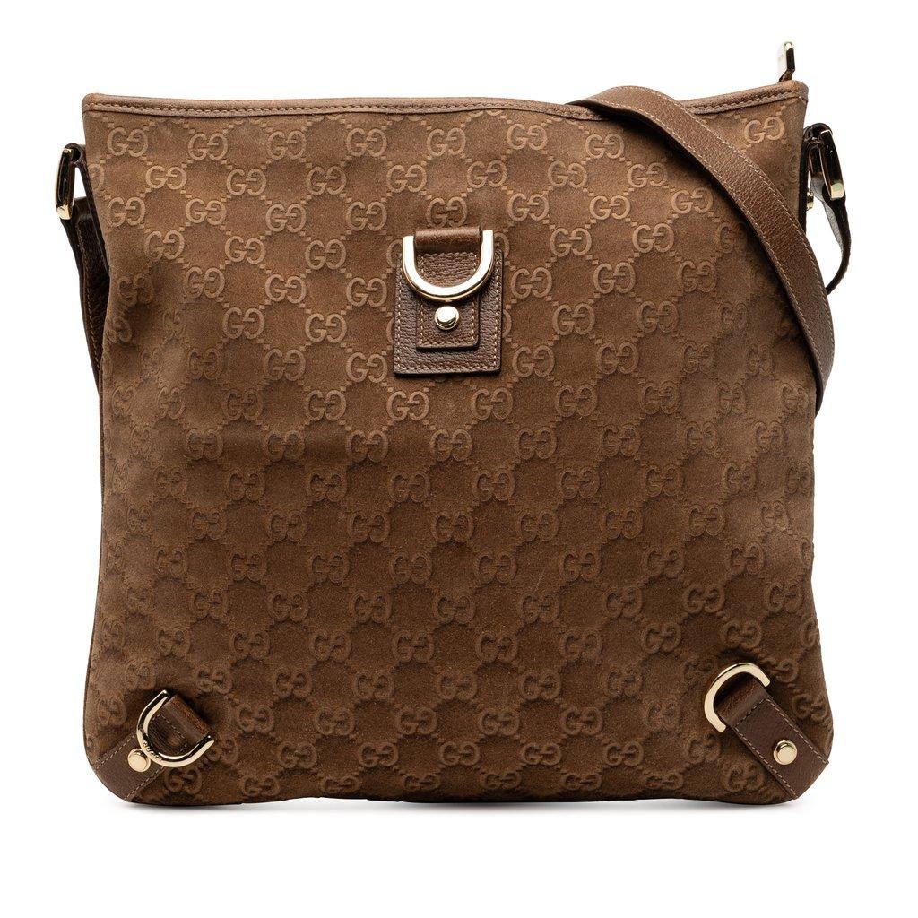 Gucci حقيبة كروسبودي من جلد الغزال GG بحلقة D