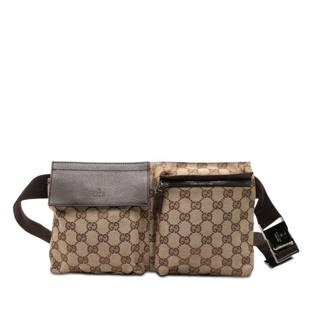 Gucci GG Canvas Double Pocket Belt Bag