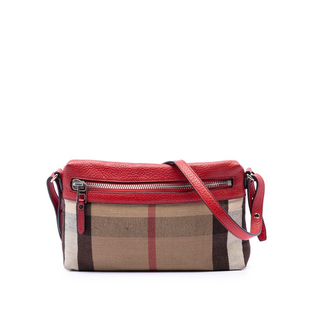 Burberry Small Mega Check Canvas Farley Crossbody