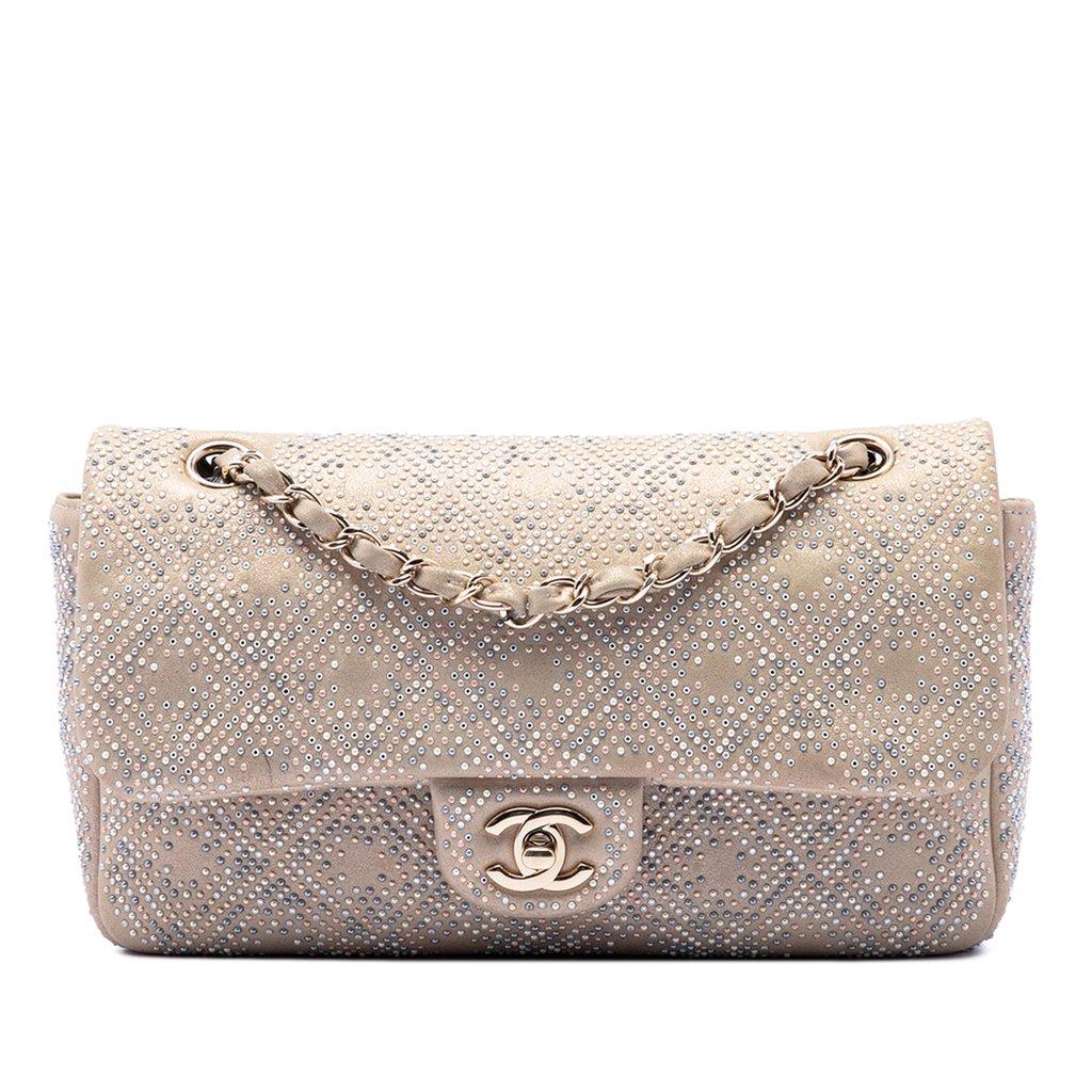 Chanel Medium Metallic Lambskin Embellished Mineral Nights Single Flap