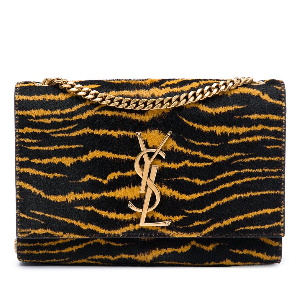 Saint Laurent Small Pony Hair Tiger Print Monogram Kate Crossbody
