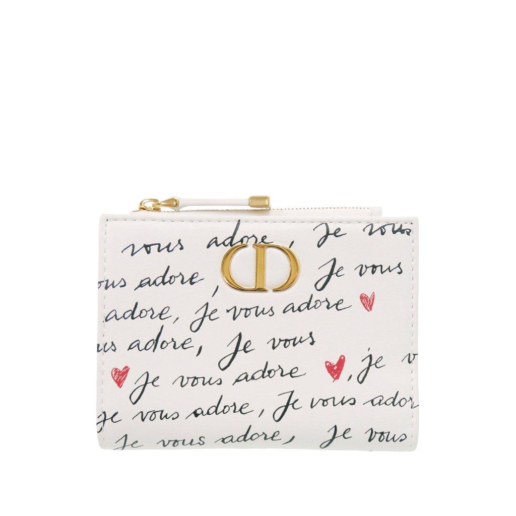Dior Leather Je Vous Adore Heart Caro Dahlia Wallet
