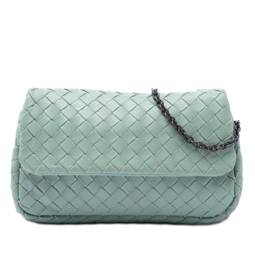 Bottega Veneta Mini Nappa Intrecciato Expandable Chain Flap Crossbody