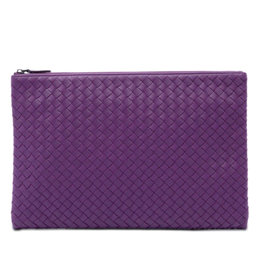 Bottega Veneta Large Nappa Intrecciato Flat Zip Biletto Pouch