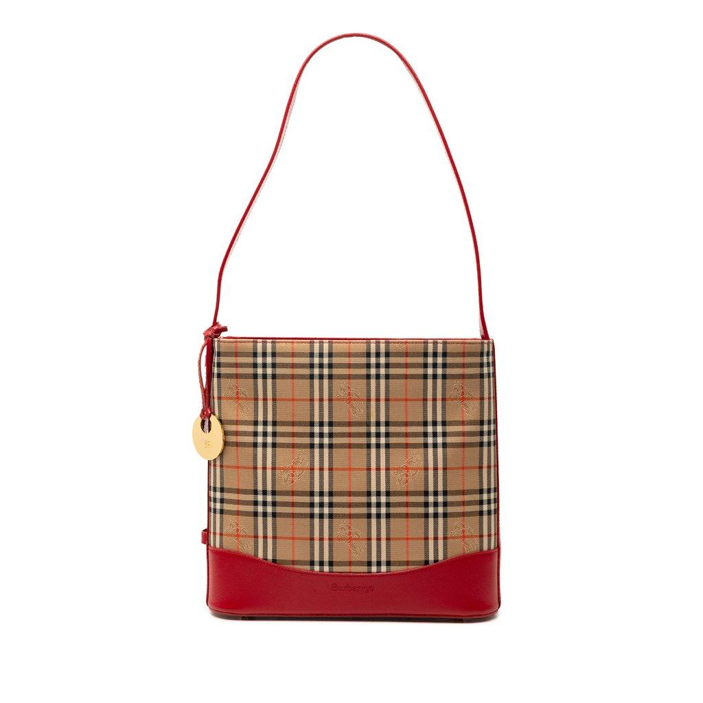 Burberry Haymarket Check Canvas Shoulder Bag
