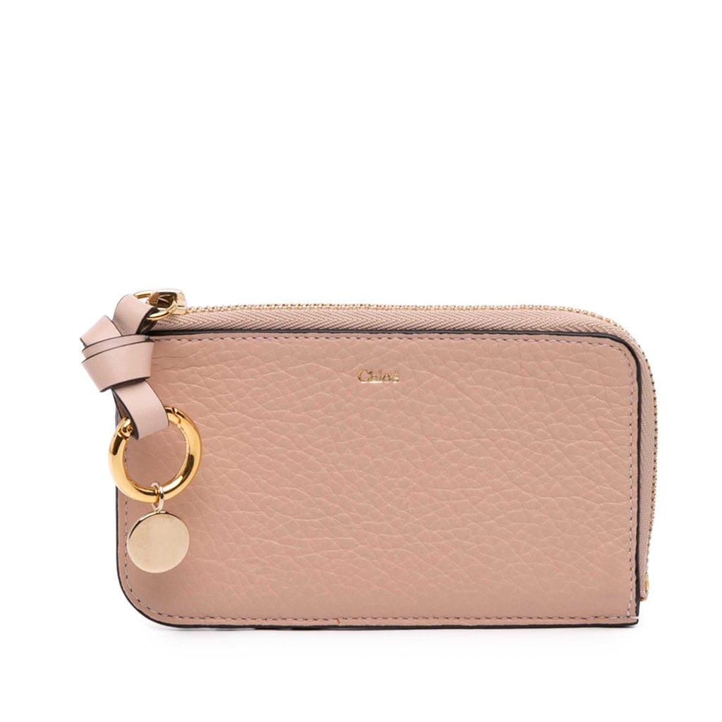 Chloé Grained Leather Alphabet Zip  Card Holder