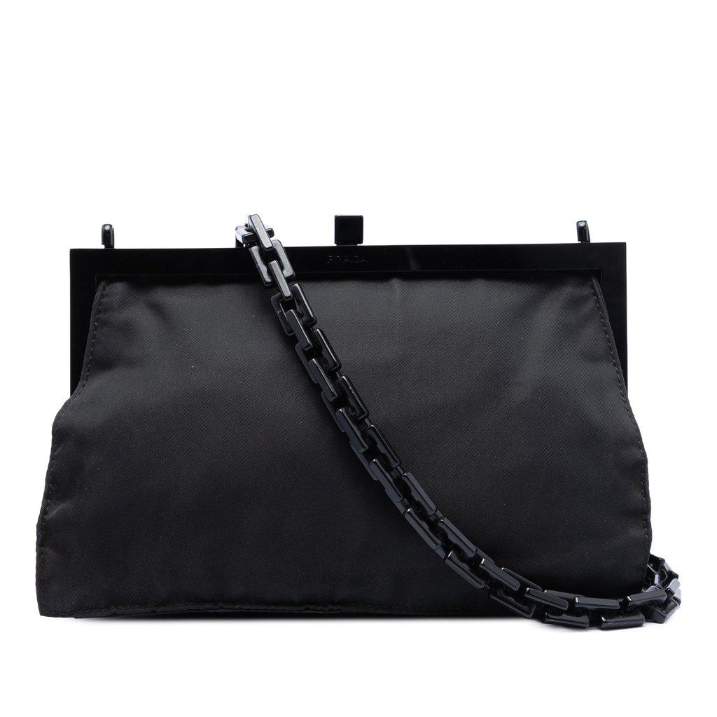 Prada Tessuto Kisslock Frame Chain Crossbody