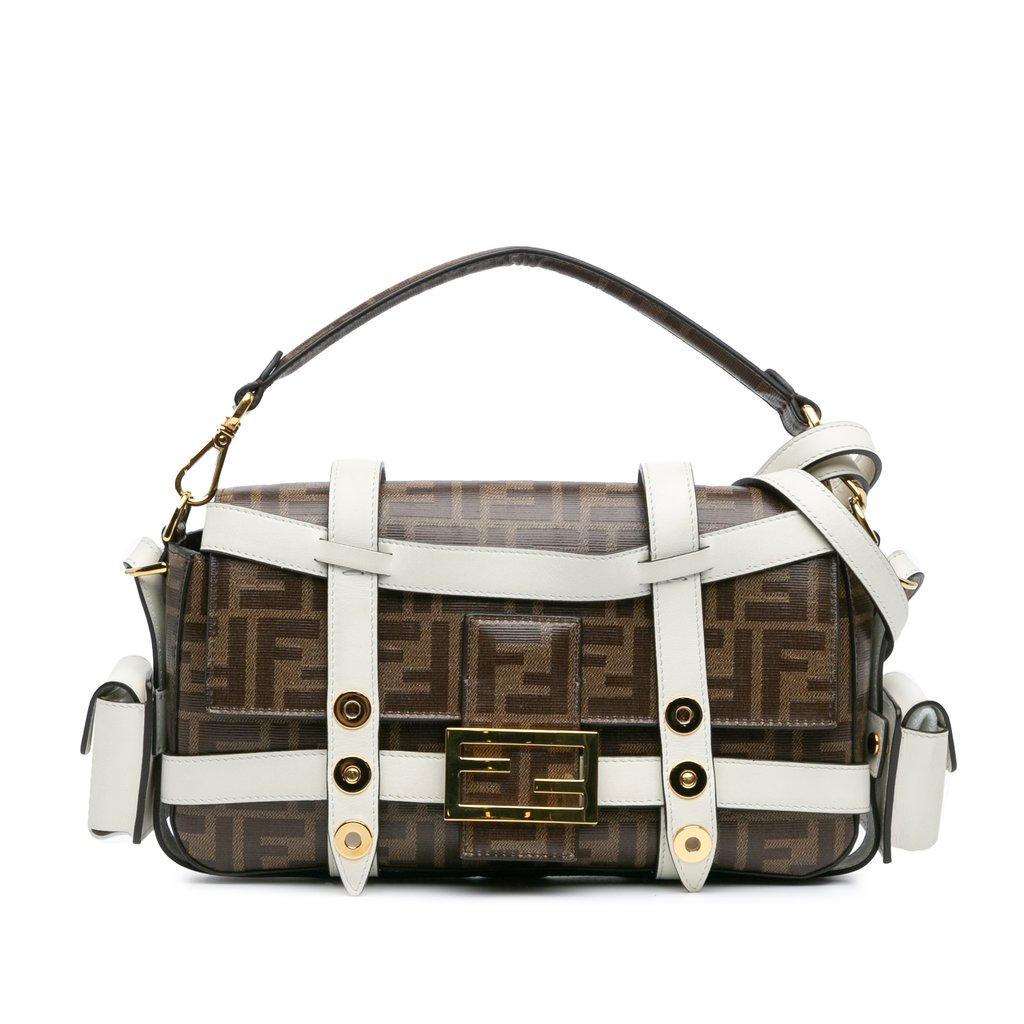 Fendi حقيبة زوكا المصنوعة من قماش مزجج على شكل قفص للباغيت
