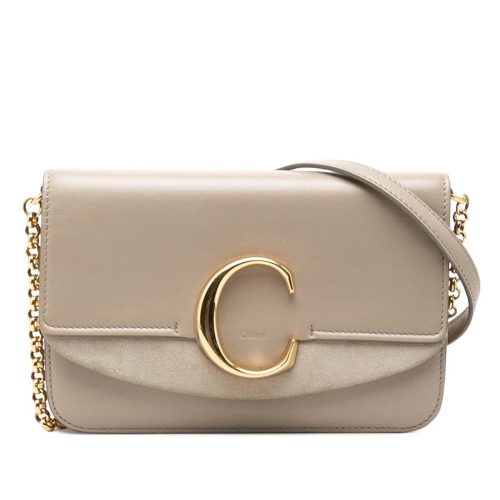 Chloé Calfskin and Suede C Clutch With Chain
