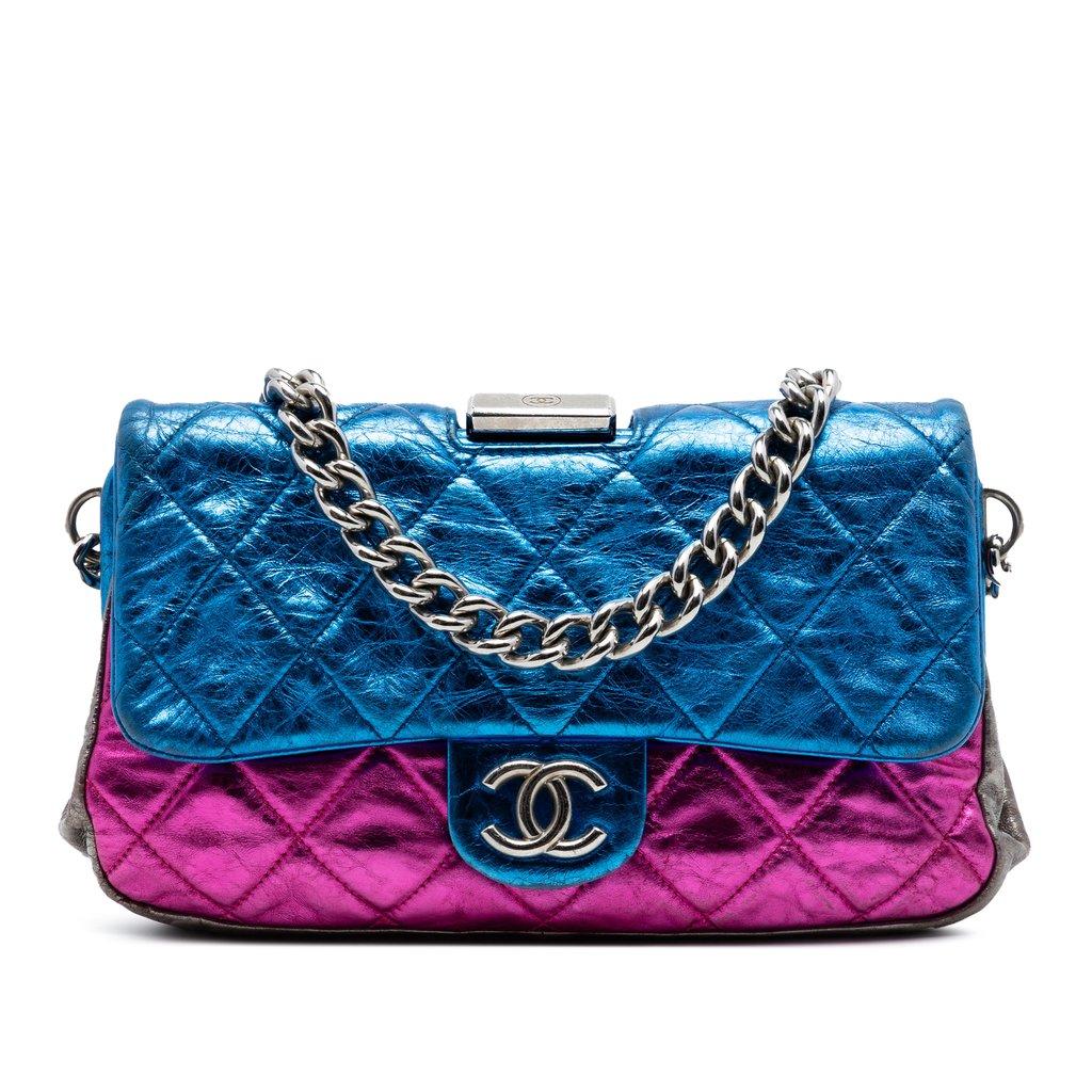 Chanel Multicolor Quilted Metallic Calfskin Modern Chain Flap Frame Bag