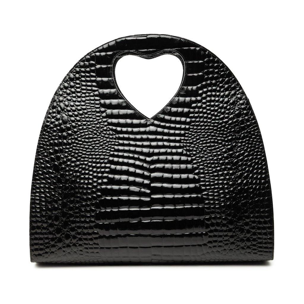 Saint Laurent Croc Embossed Patent Handbag