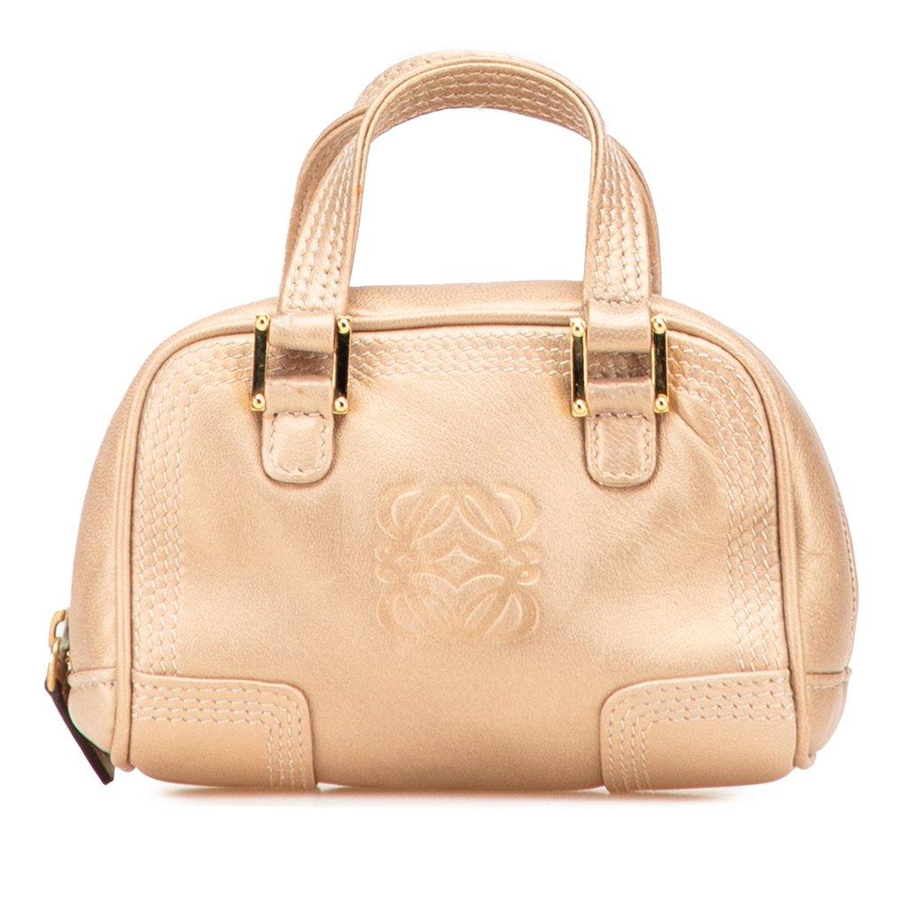 Loewe حقيبة أمازونا الجلدية المعدنية الدقيقة