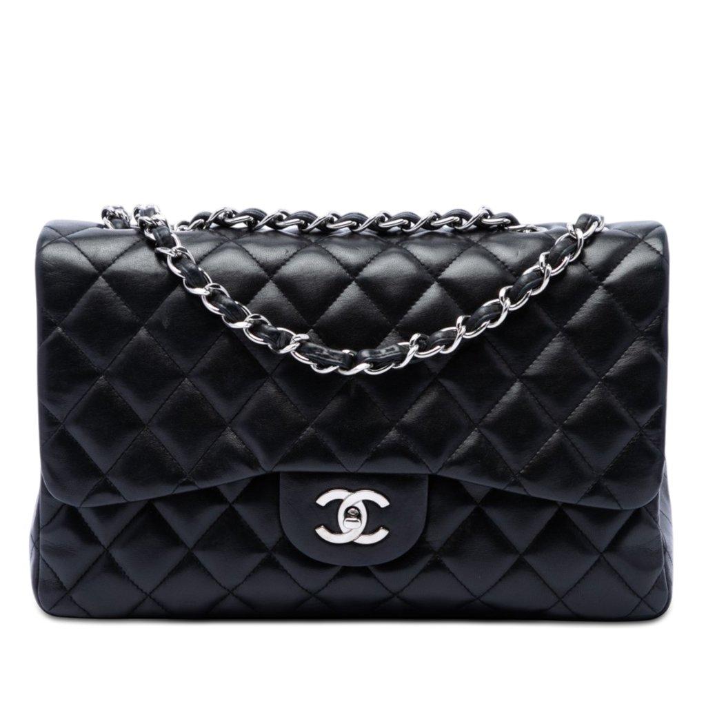 Chanel حقيبة جامبو كلاسيكية من جلد الخروف ذات غطاء واحد