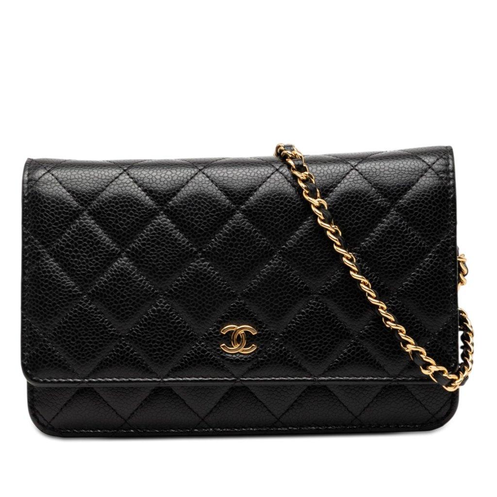 Chanel CC Quilted Caviar Wallet on Chain