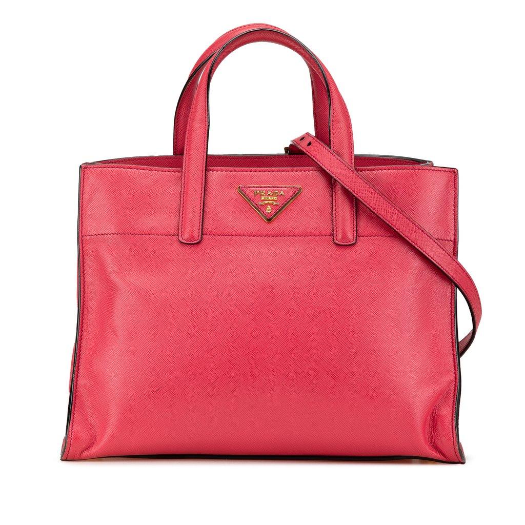 Prada حقيبة سافيانو الناعمة بثلاثة جيوب