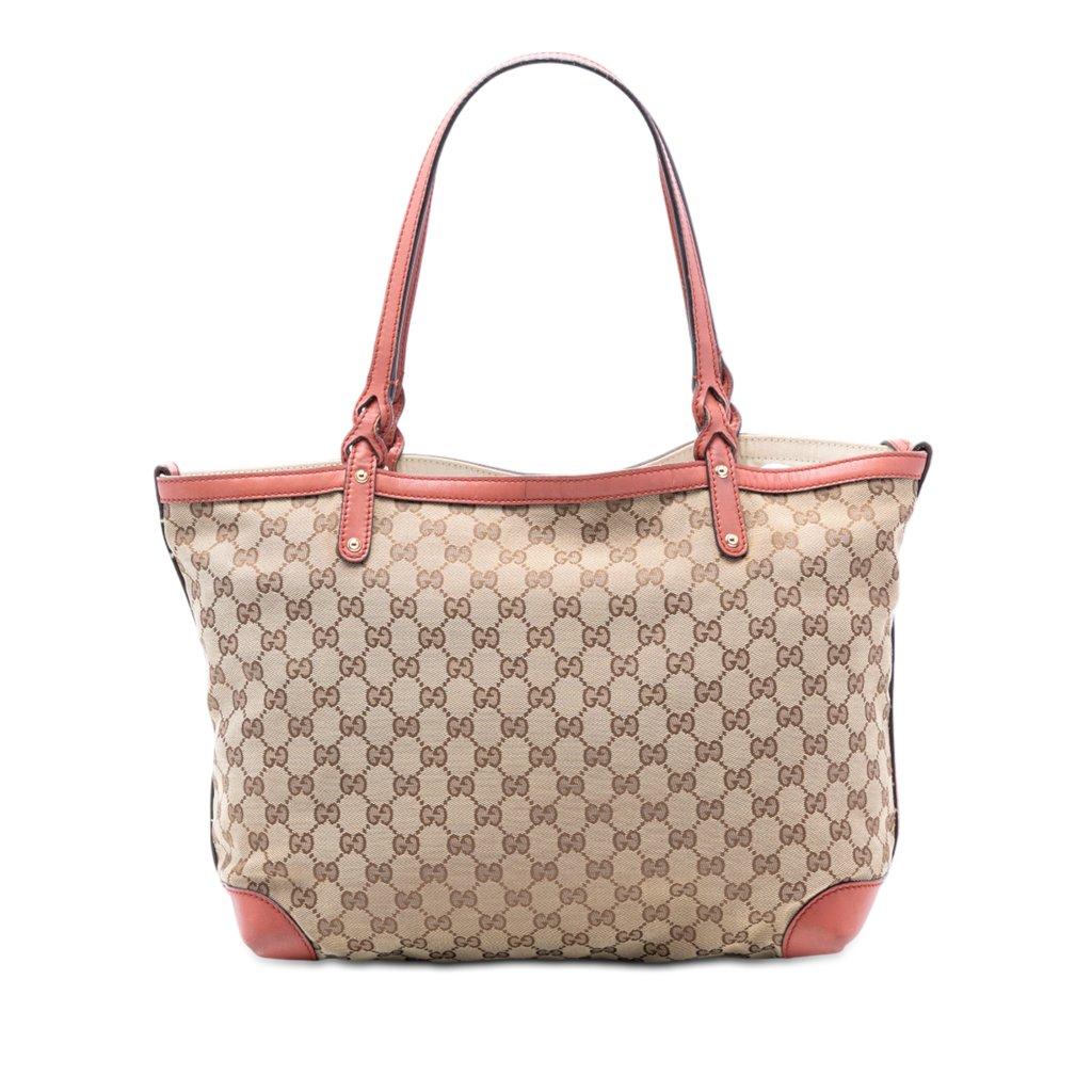 Gucci حقيبة قماشية متوسطة الحجم بنقشة GG