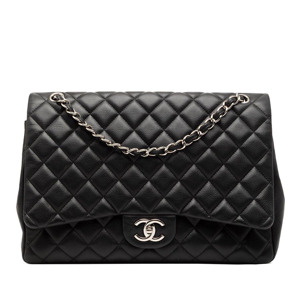 Chanel ماكسي كلاسيك كافيار ذو غطاء مزدوج