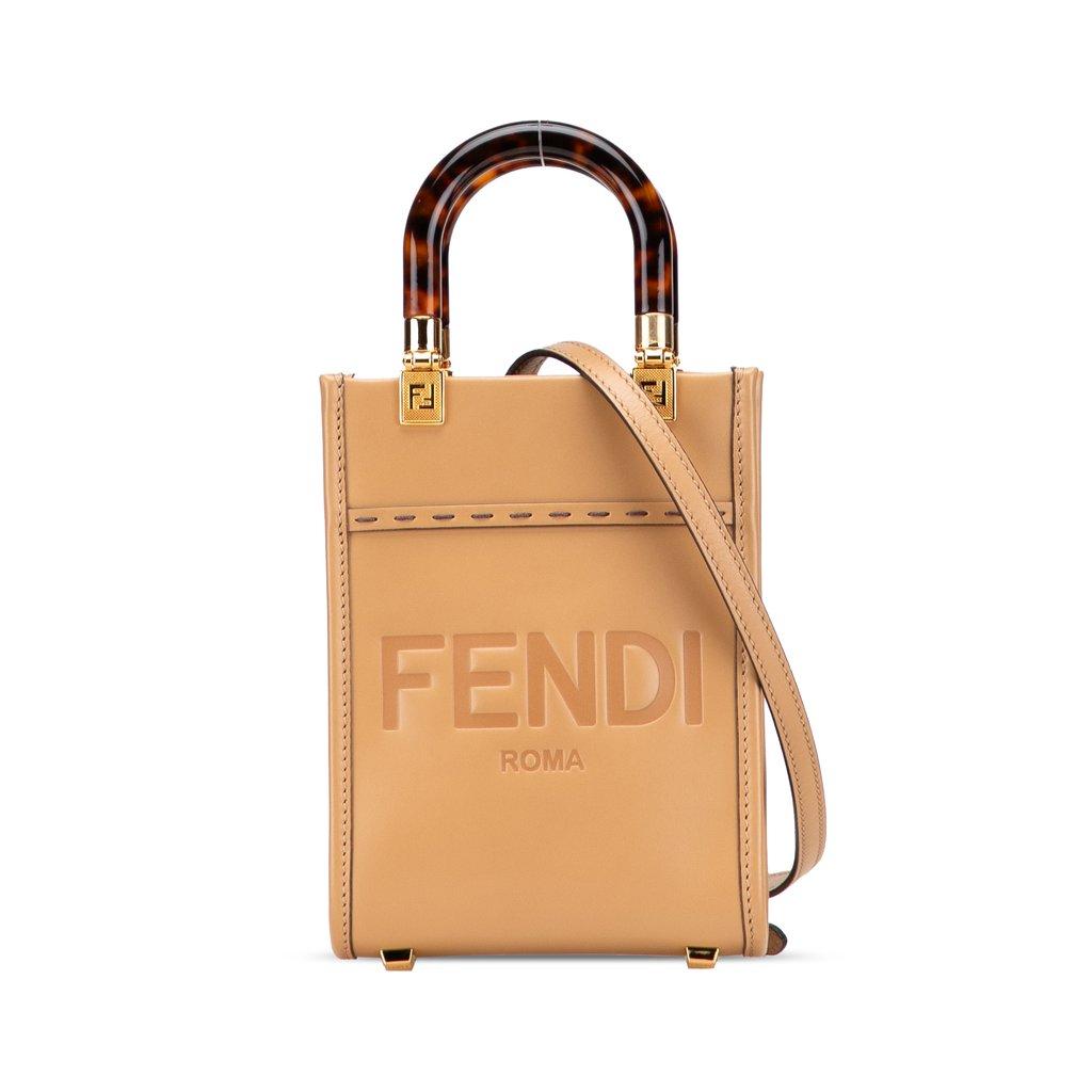 Fendi حقيبة تسوق صغيرة من الجلد بتصميم شمسي