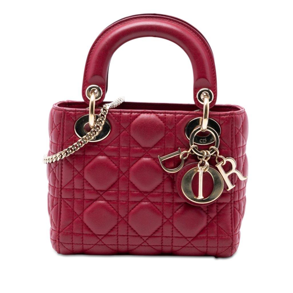 Dior ميني كاناج من جلد الخراف ليدي ديور