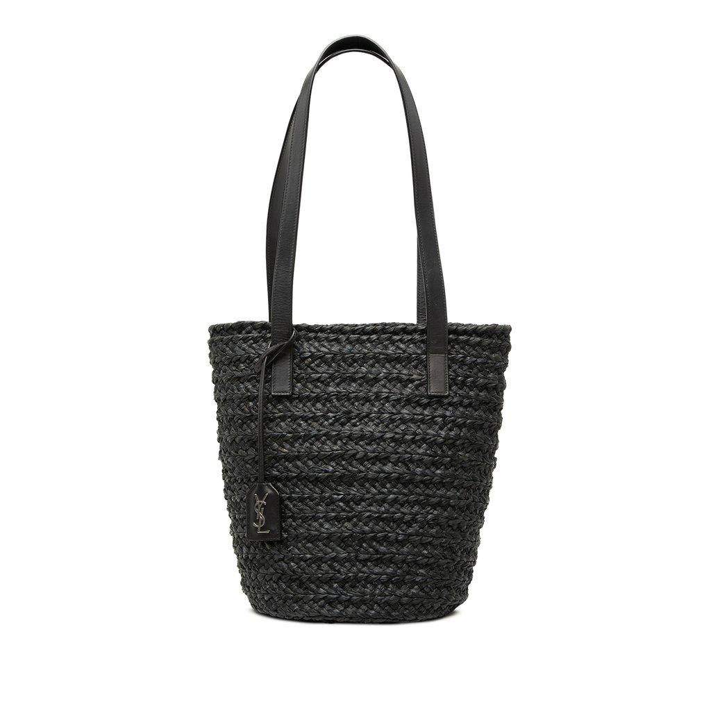 Saint Laurent Small Raffia Panier Tote