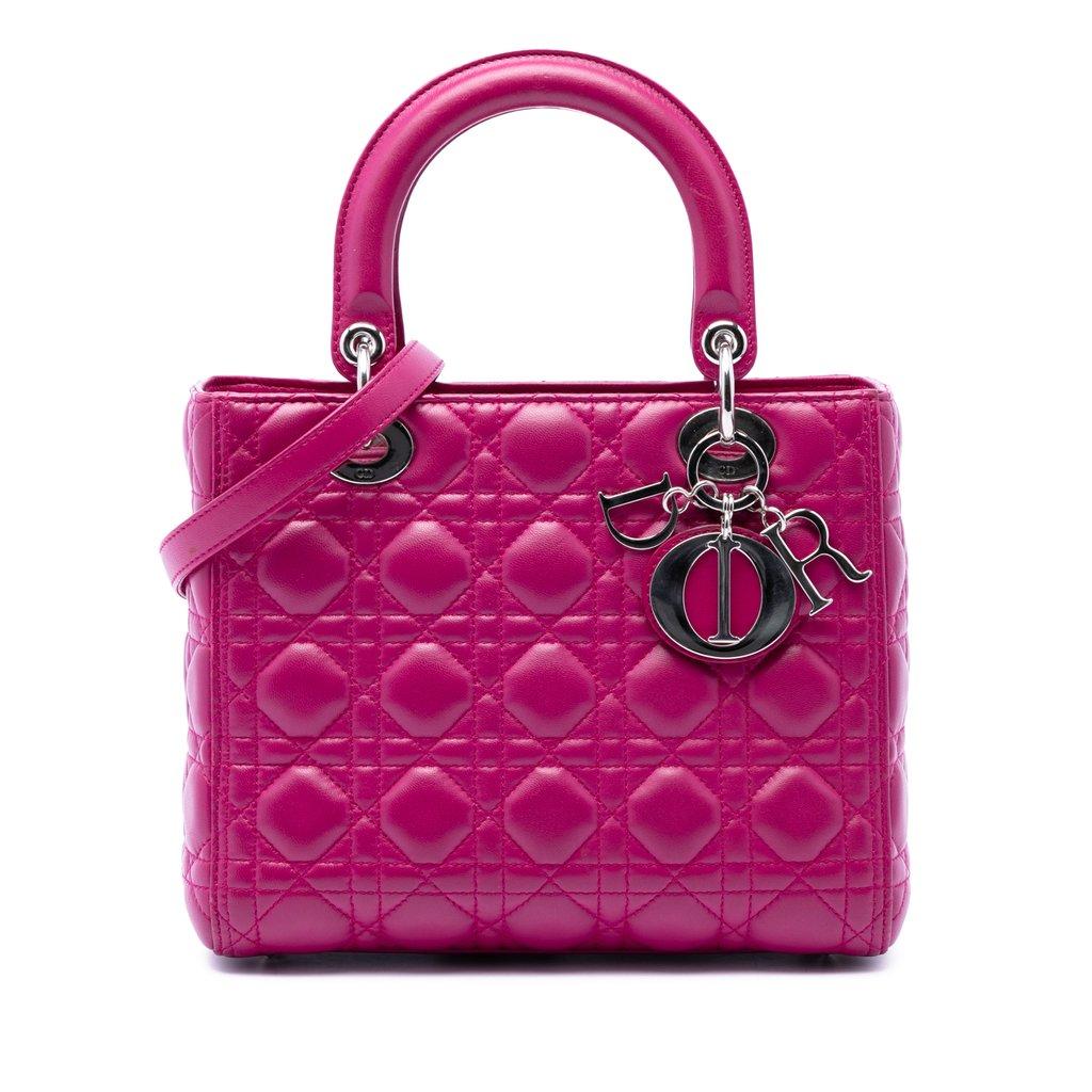 Dior Medium Lambskin Cannage Lady Dior