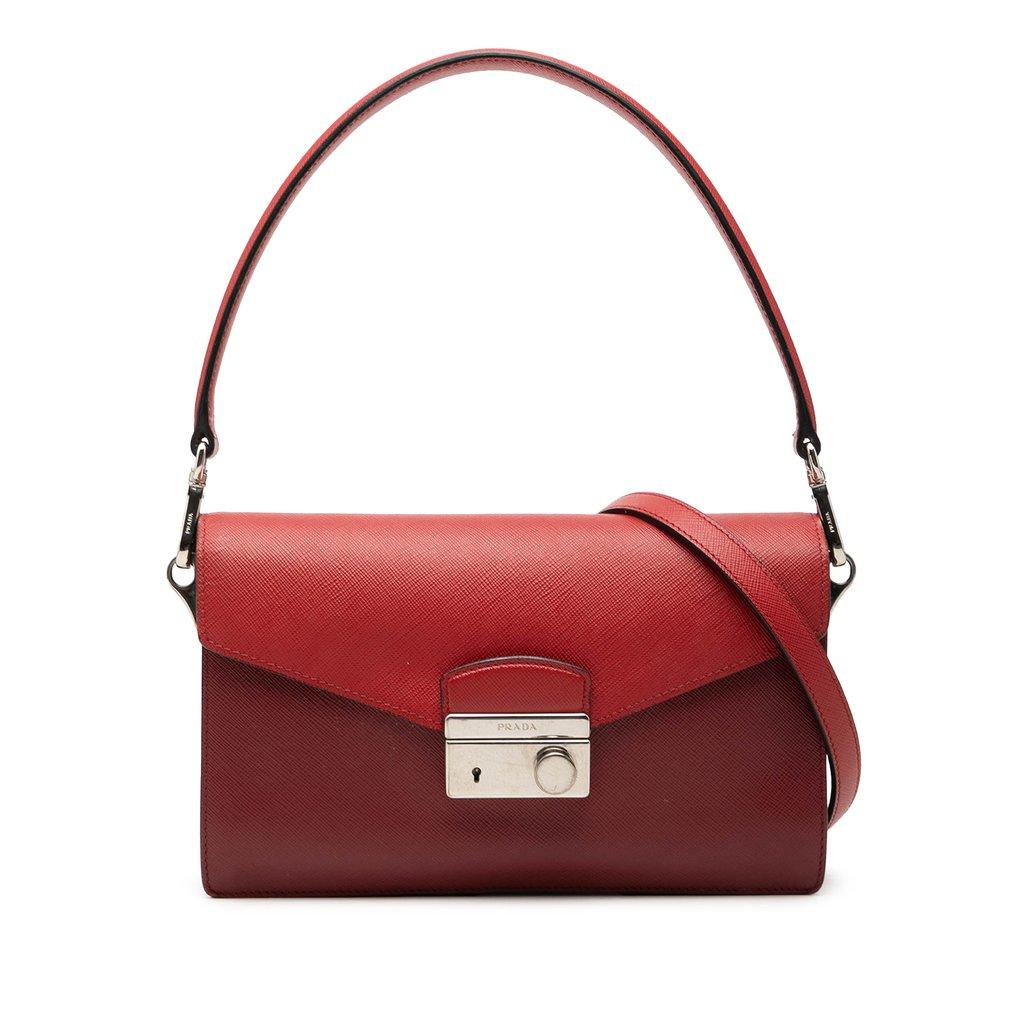 Prada Mini Saffiano Lux Sound Lock Satchel