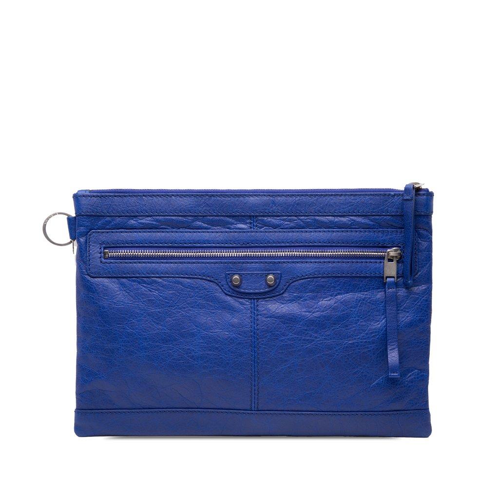 Balenciaga Lambskin Motocross Classic Clip M Clutch