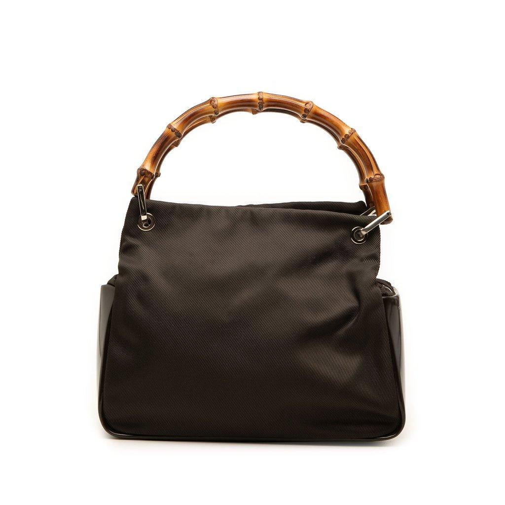 Gucci Nylon Bamboo Handbag