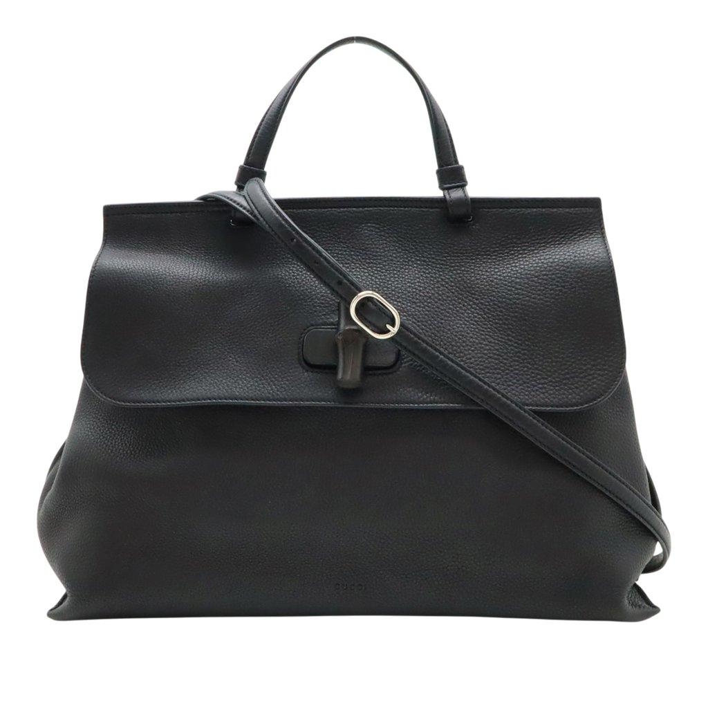 Gucci Large Calfskin Bamboo Daily Satchel