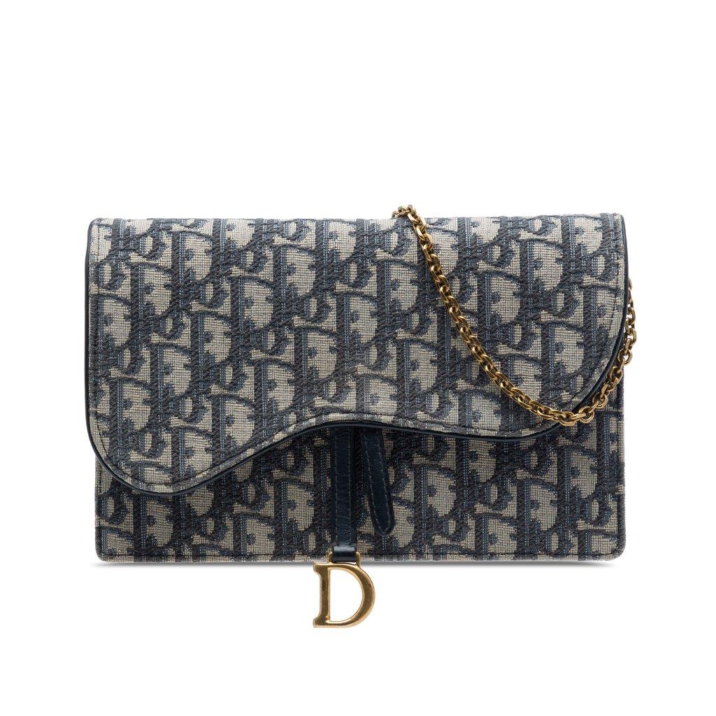 Dior Oblique Canvas Saddle Pouch Wallet on Chain