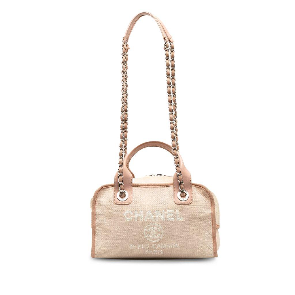 Chanel حقيبة بولينج صغيرة من قماش دوفيل